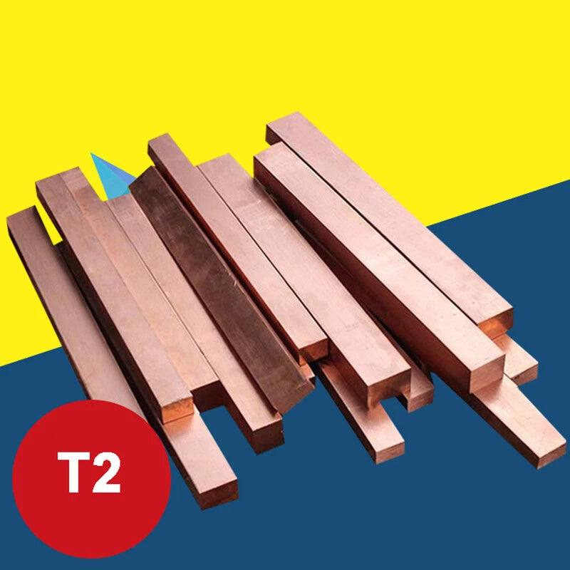 3/4/5/6mm Pure Copper Strip Flat Bar T2 Cu Metal Copper Sheet Plate 100mm Length