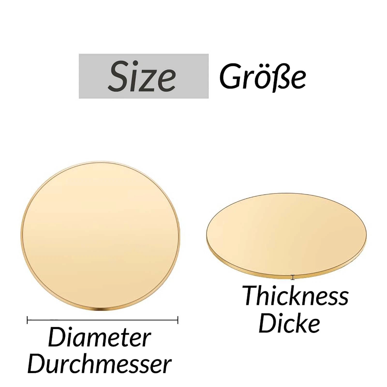 H62 Solid Brass Discs Blanks Metal Round Sheets Thick 0.3mm - 5mm Dia 10-300mm