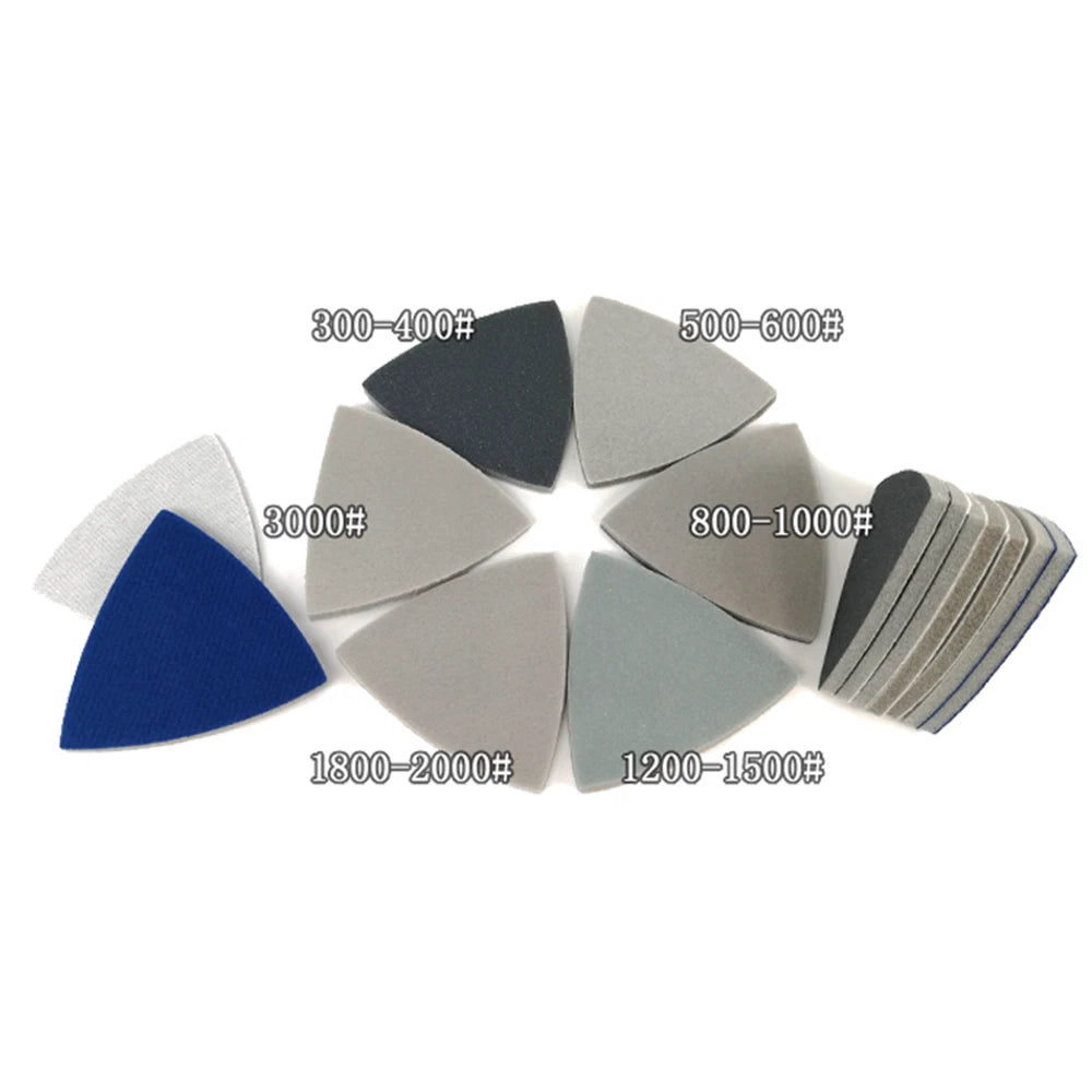 80/90 mm Triangular Sanding Disc Sponge Polishing Hook Loop Sandpaper 300#-3000#