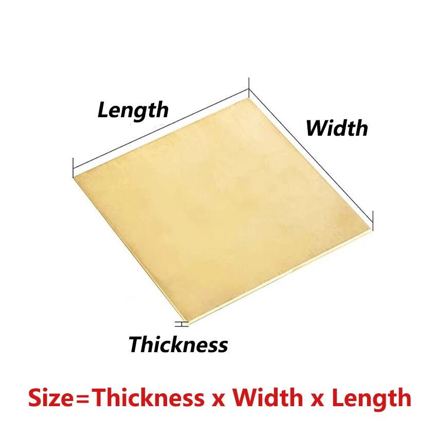 Solid H62 Brass Sheet Metal Plates DIY Crafts Multiple Sizes 0.3mm-6mm Thickness - HomeDIYer