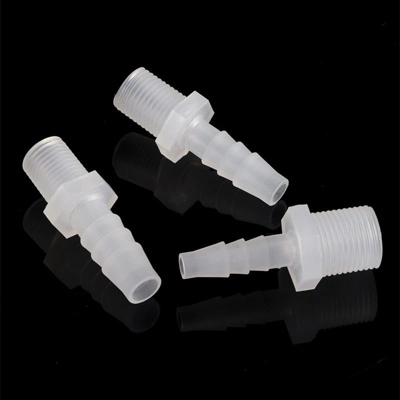 Plastic Barbed Hose Connector Fitting – Male & Female Thread