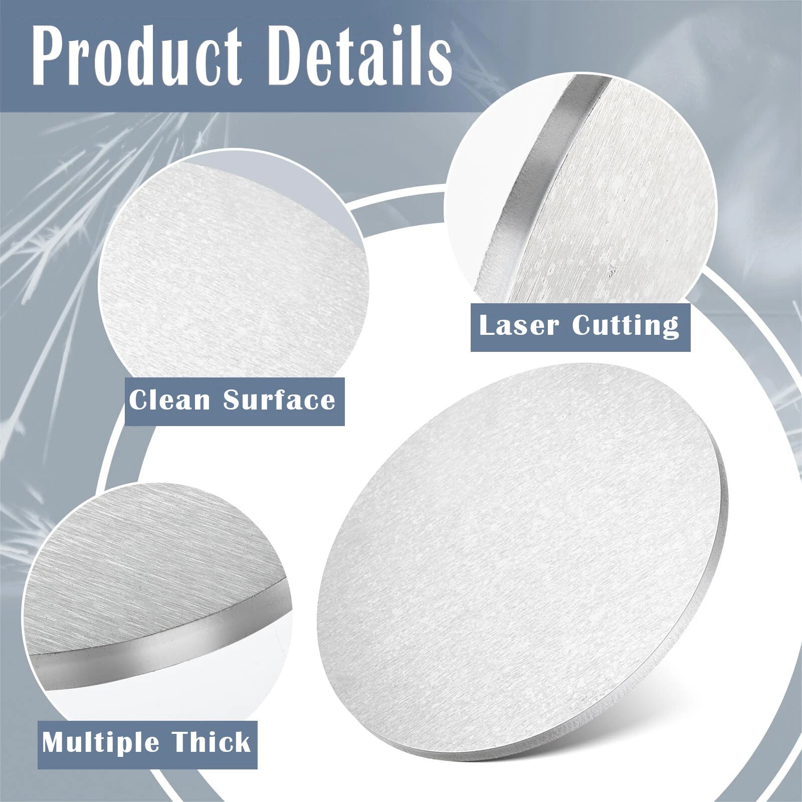 6061 Round Aluminum Sheet Disc Plate Dia 100/150/200/300mm Thick 1/2/3/4/5~10mm