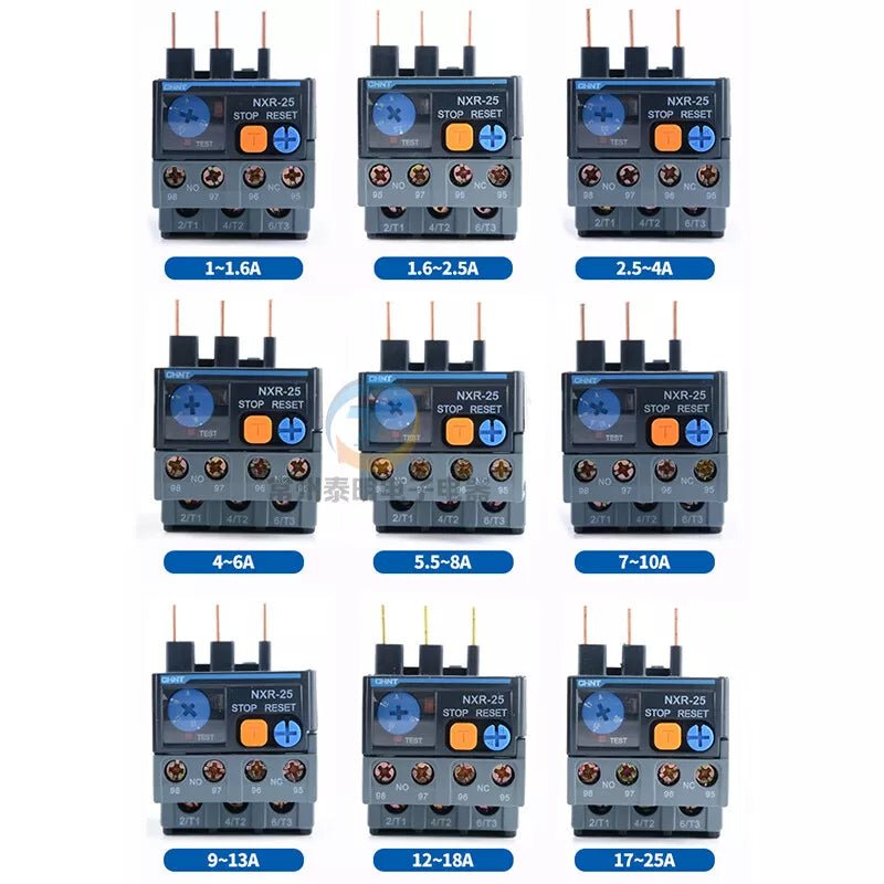 NXR - 25 Thermal Overload Relay 0.63 - 100 amp Overload Protection 3 Phase Motor Protector - HomeDIYer