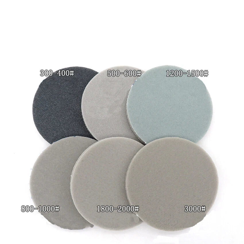 75mm 100mm Hook & Loop Sanding Pads Discs Wet Dry Foam Sponge Sandpaper All Grit