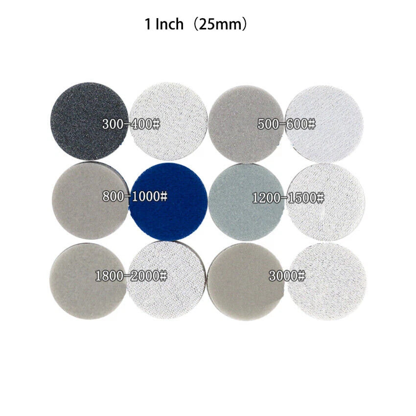 25/50/75mm Wet Dry Sanding Discs Sponge Foam Sandpaper Hook & Loop 300-3000 Grit