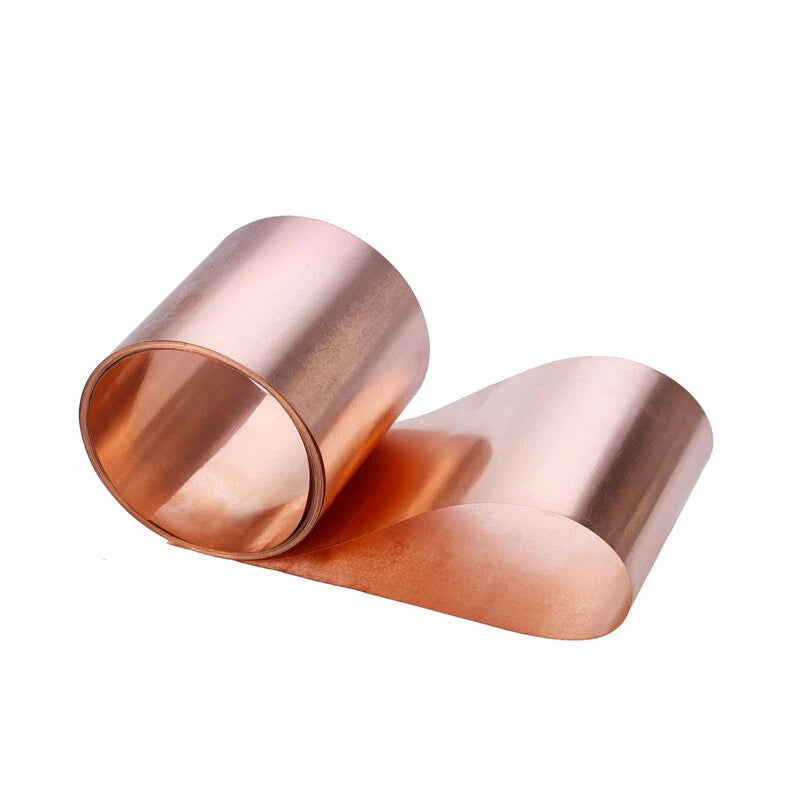 99.9% Pure Copper Cu Metal Sheet Roll Foil Plate 0.01-1mm Thick 50-400mm Width