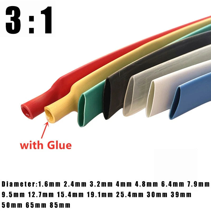 Heat Shrink Tubing 3:1 Ratio — 0.8mm to 40mm, Multiple Colors & Lengths