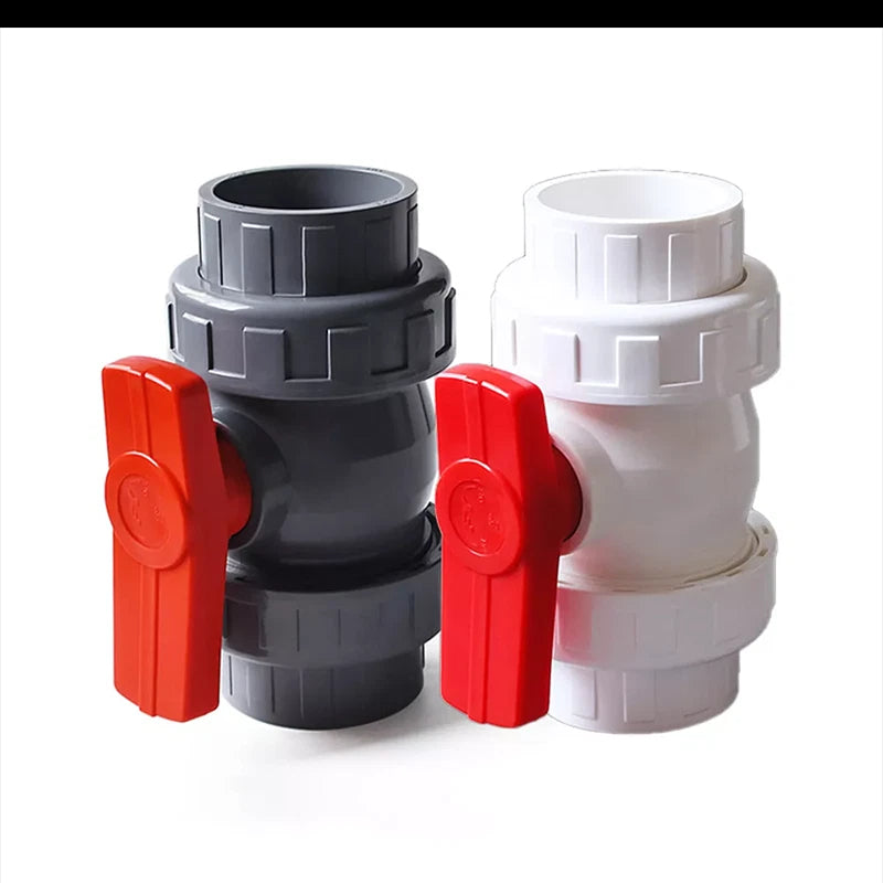 PVC Ball Valve Double Union Socket Solvent Weld 20mm to 110mm Plumbing Fittings