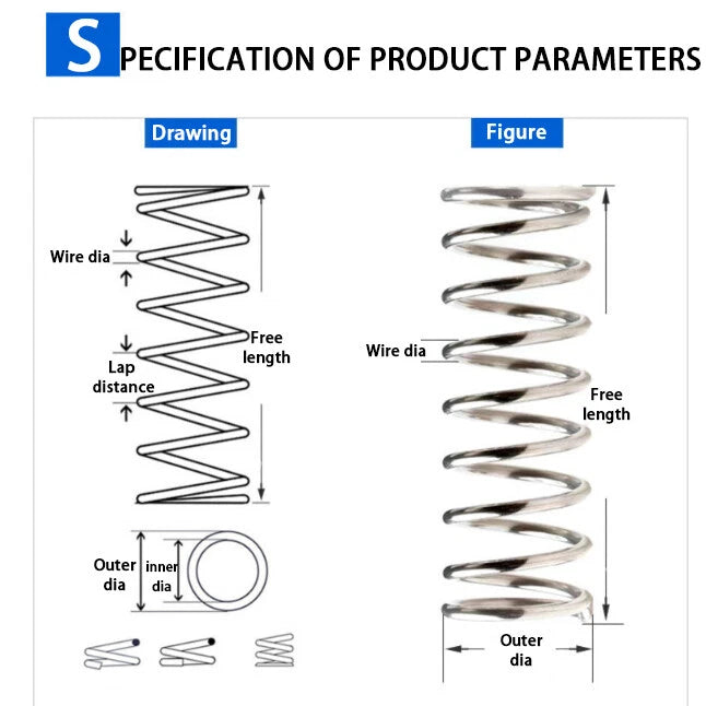 0.3mmWire Dia Stainless Steel Spring Coil Spring Compression Spring Small Spring