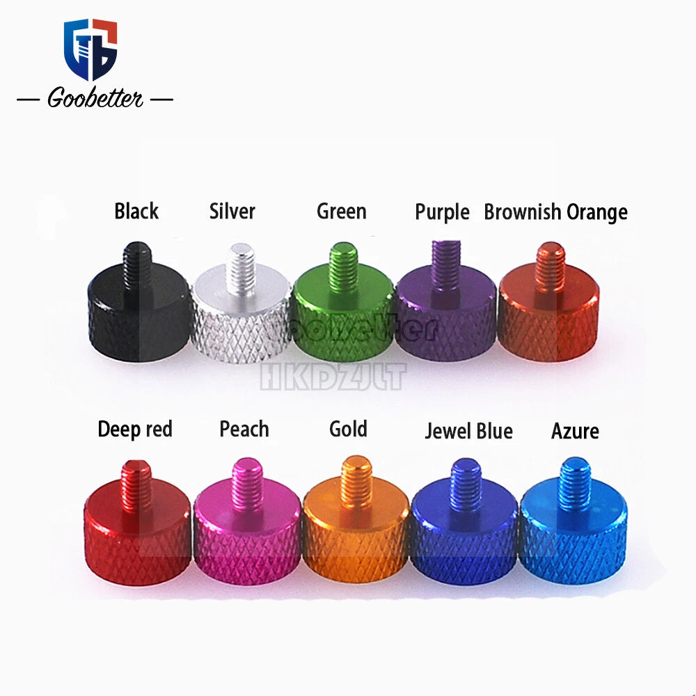 Knurled Thumb Screws M3 Aluminum Alloy DIY Hand Tighten Grip Knob Bolts 5 - 16mm