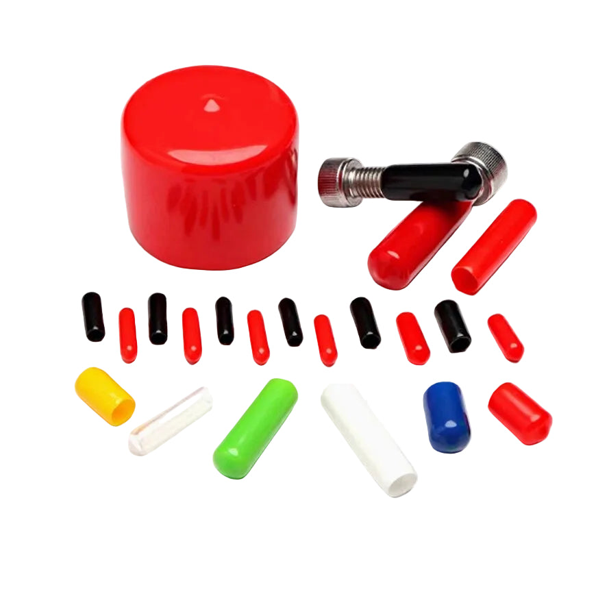 Vinyl Rubber Thread Cover Caps – Φ1.3mm to Φ24mm, 7 Colors, 10 Pcs