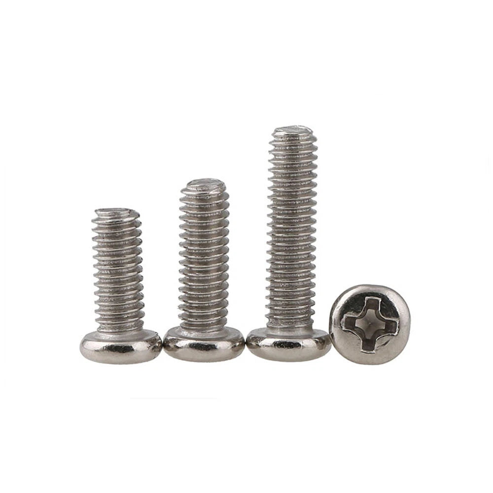 Pan Head Phillips Machine Screws | M1.4 to M5 | Nickel Plated | Multiple Lengths