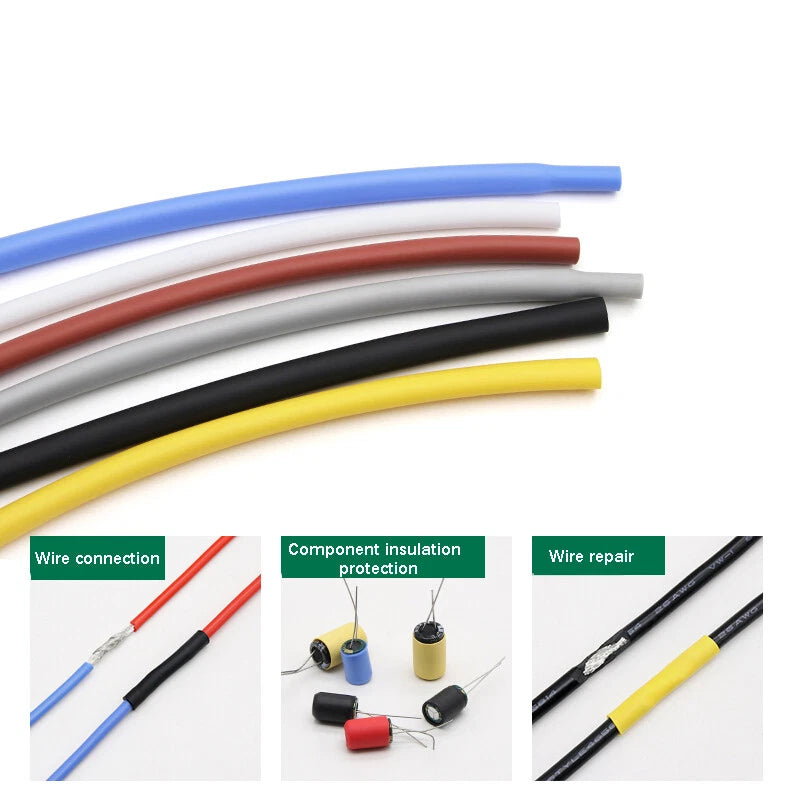 Silicone Heat Shrink Tubing – Flexible Electrical Sleeving, Ø 0.8–40mm, 6 Colors