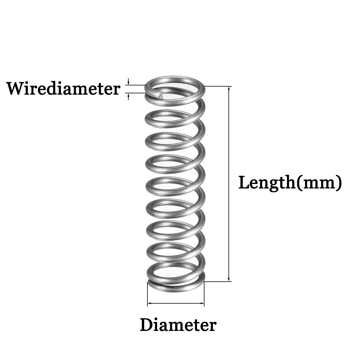100mm Long Compression Spring 3mm - 30mm Diameter,Pressure- coiled springs