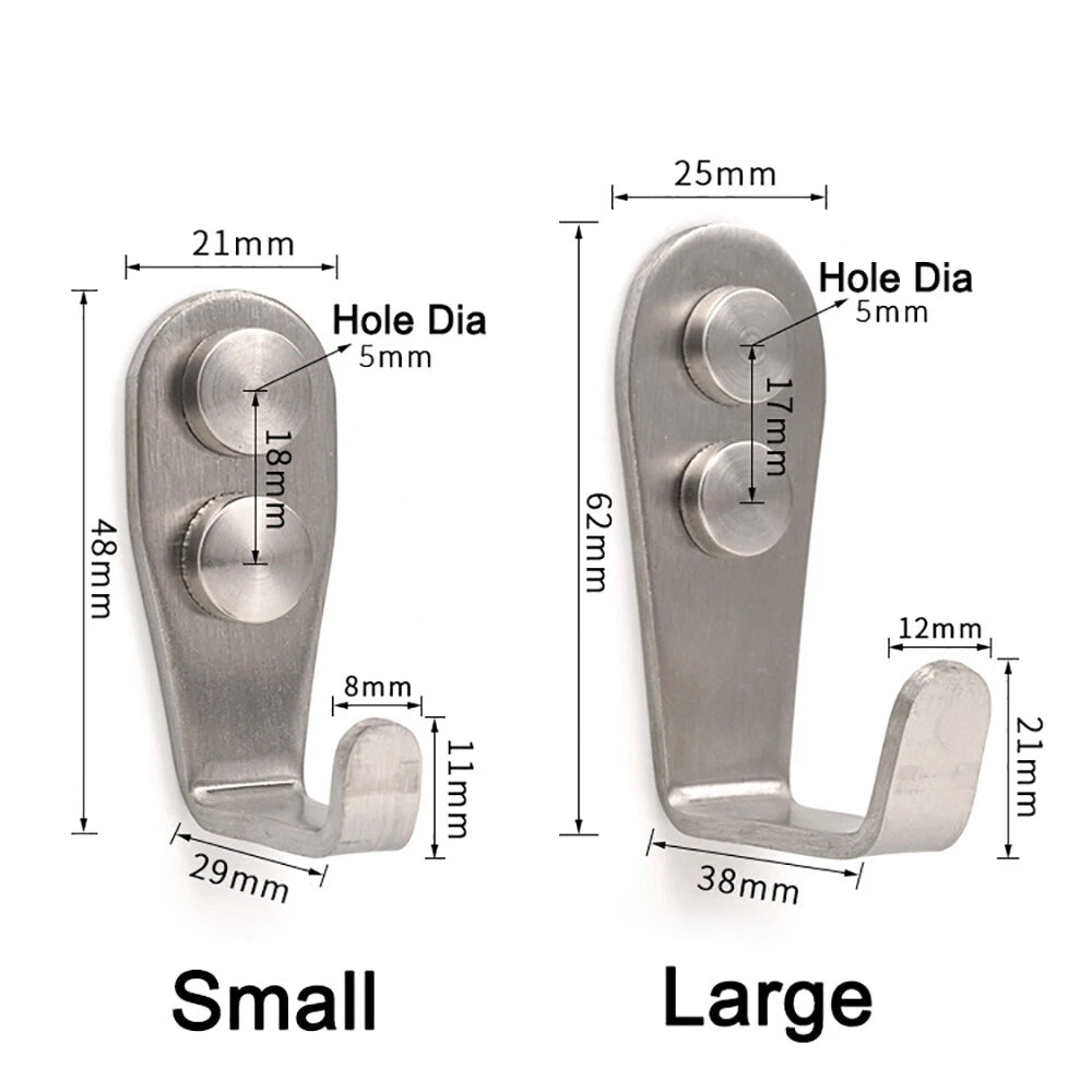 Stainless Steel Hooks Heavy Duty Wall-Mounted Door Rope Towel Hanger Coat Hook