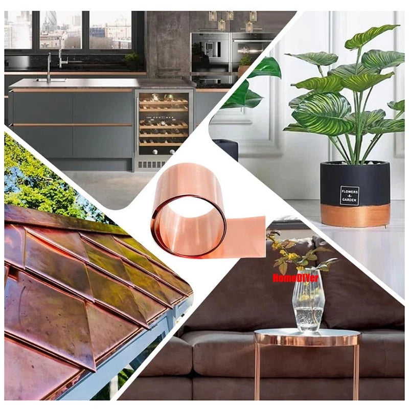 T2 Copper Sheet Strips Flexible Pure Copper Coil Thick 0.01-1mm Widths 5mm-120mm