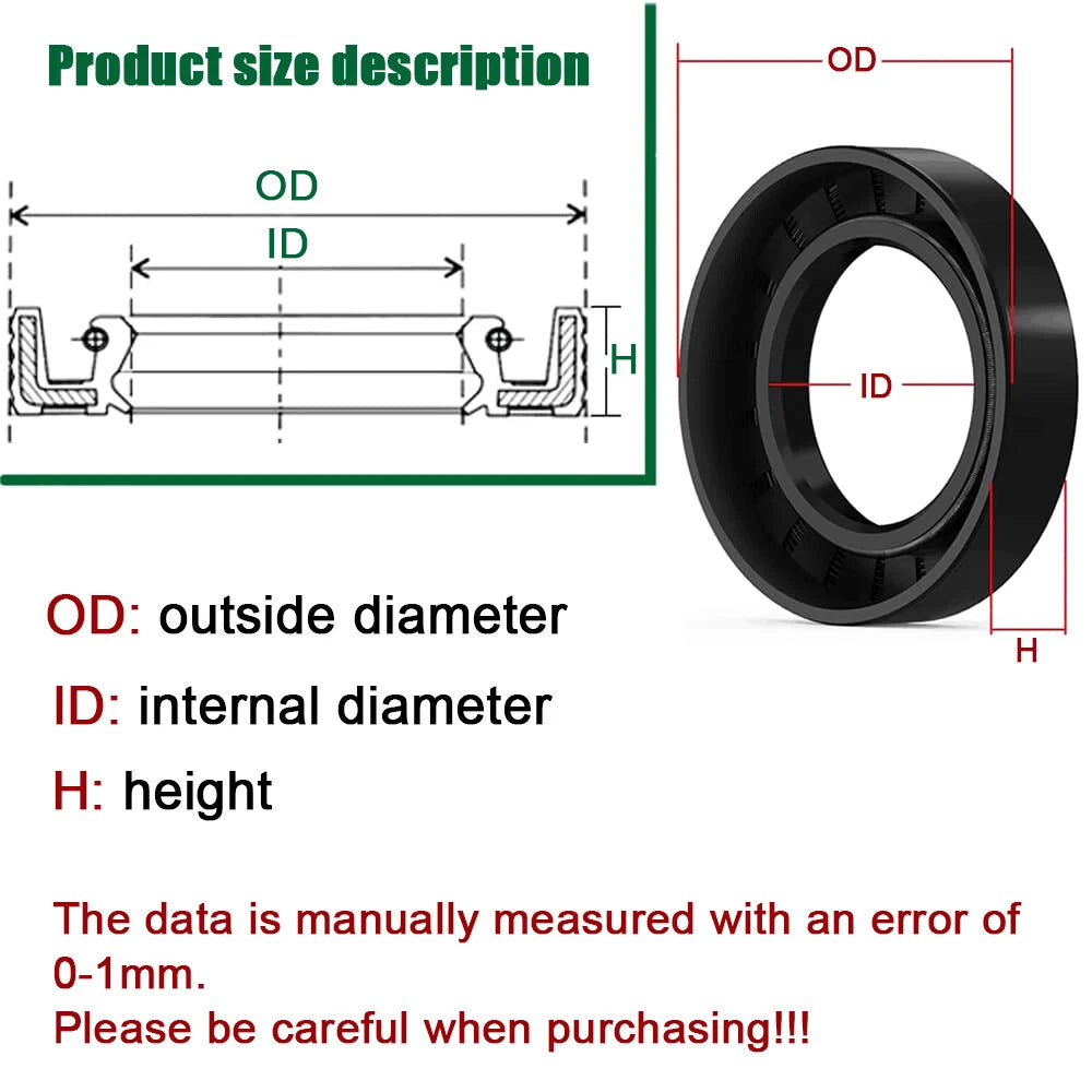 TC NBR Skeleton Oil Seal Rings Double Lip Sealing ID 38~55mm, for Rotation Shaft