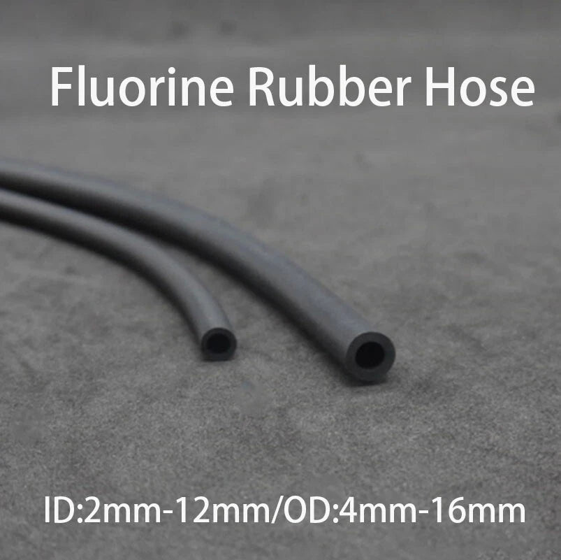 Black Fluorine Rubber Fuel Hose — Petrol & Oil Line Tube 2mm–16mm ID