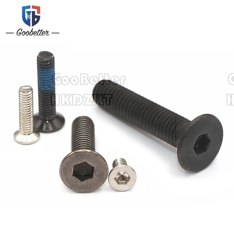 Hex Socket Flat Head Machine Screws M2–M5 — Allen Drive Countersunk, Multiple Finishes, 100 or 200 Pack - HomeDIYer