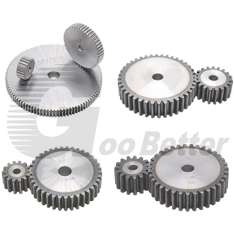 2/2.5/3/4/5 Mod Spur Gear 10T-90T 45# Steel Pinion Gear Metal Gear Thick 20-40mm