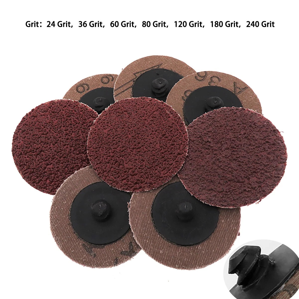 2‑Inch 50mm R‑Type Roll Lock Sanding Discs — 24 to 240 Grit Quick‑Change Abrasive for Die Grinders