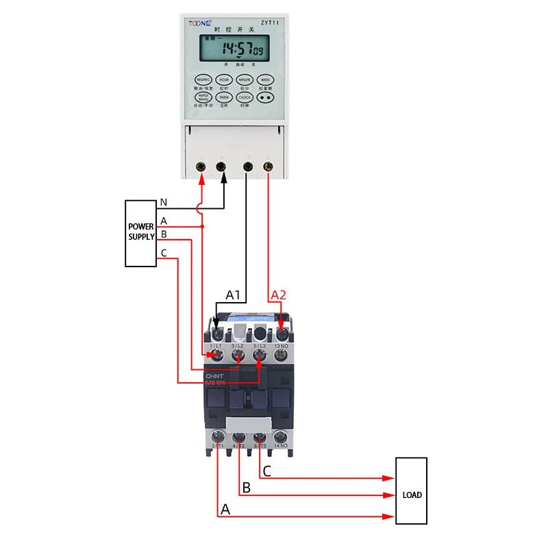 Time Switch AC 220V Timer + Contactors 2.2KW - 25KW for Street lights Billboards - HomeDIYer
