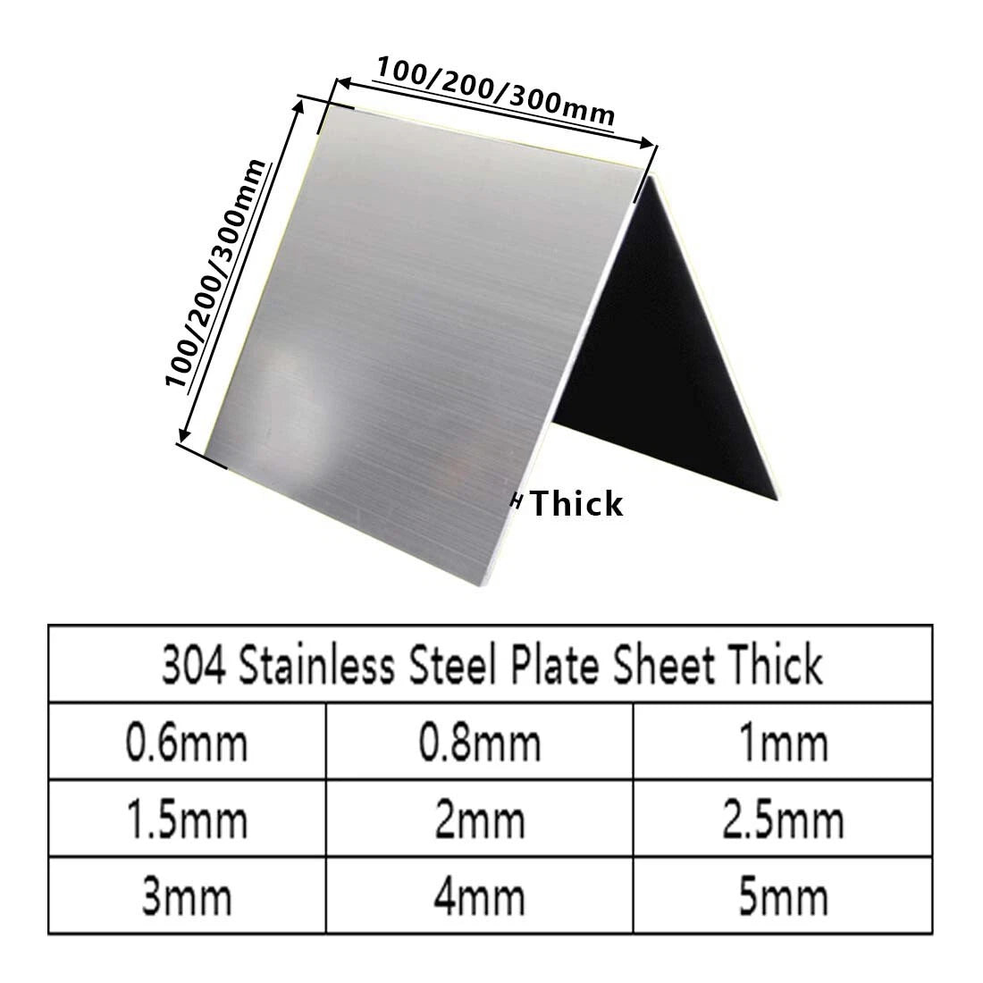 304 Stainless Steel Plate Sheet/Polished Plate/Solid Metal Board Thick 0.6mm~5mm