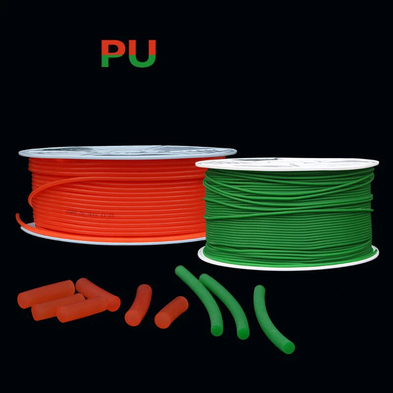 Polyurethane Round Drive Belt — 1.5mm to 20mm Diameter, Red & Green, Cut to Length
