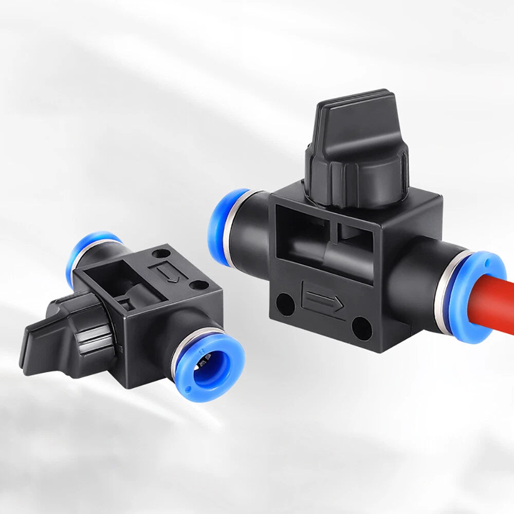 HVFF Pneumatic Hand Valve T-Joint 2-Way Push-In Hose Fitting