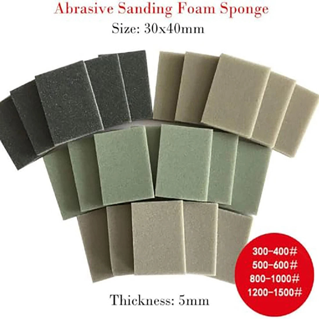 No Hook & Loop Foam sponge Sandpaper Polis Sanding Sheets 300~3000 Grit Wet&Dry