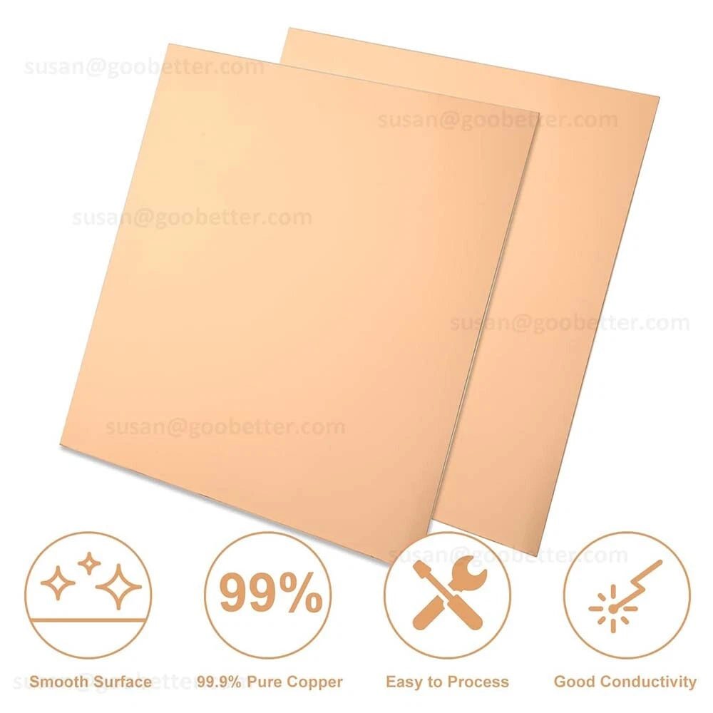 Natural Copper Sheet Metal guillotine cut - 0.3mm to 6.0mm - Multiple Sizes - HomeDIYer