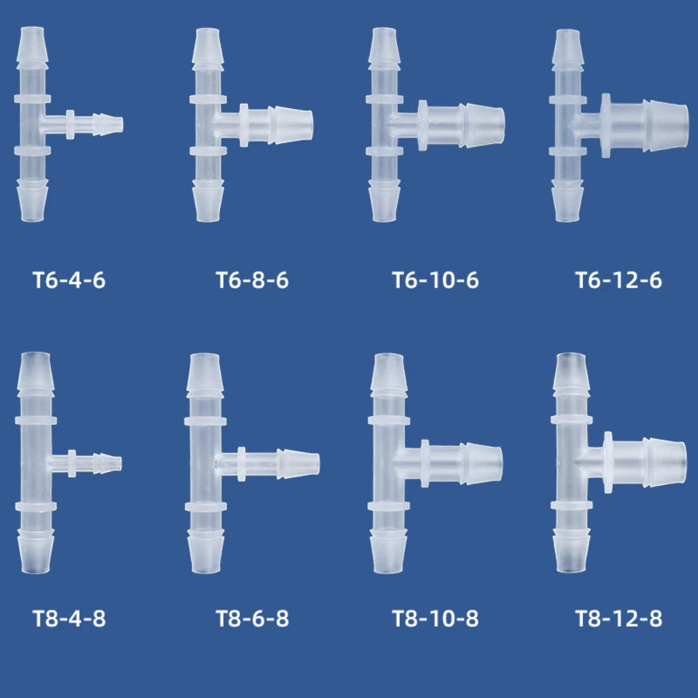 T-Type Barbed Hose Fitting — 3-Way Plastic Tee Connector for Tubing & Irrigation
