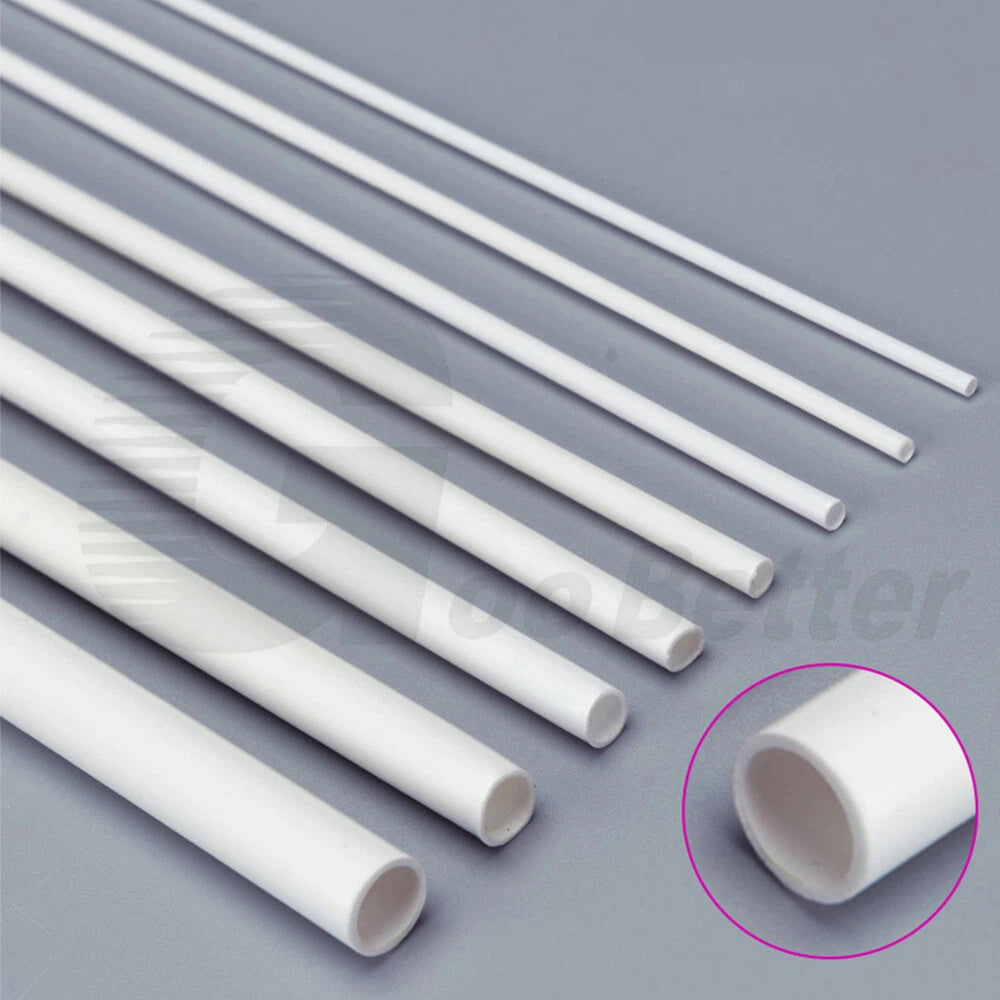 ABS Plastic Round Tube 250mm — Hollow Pipe for Model Making & DIY Craft (2mm–8mm OD)