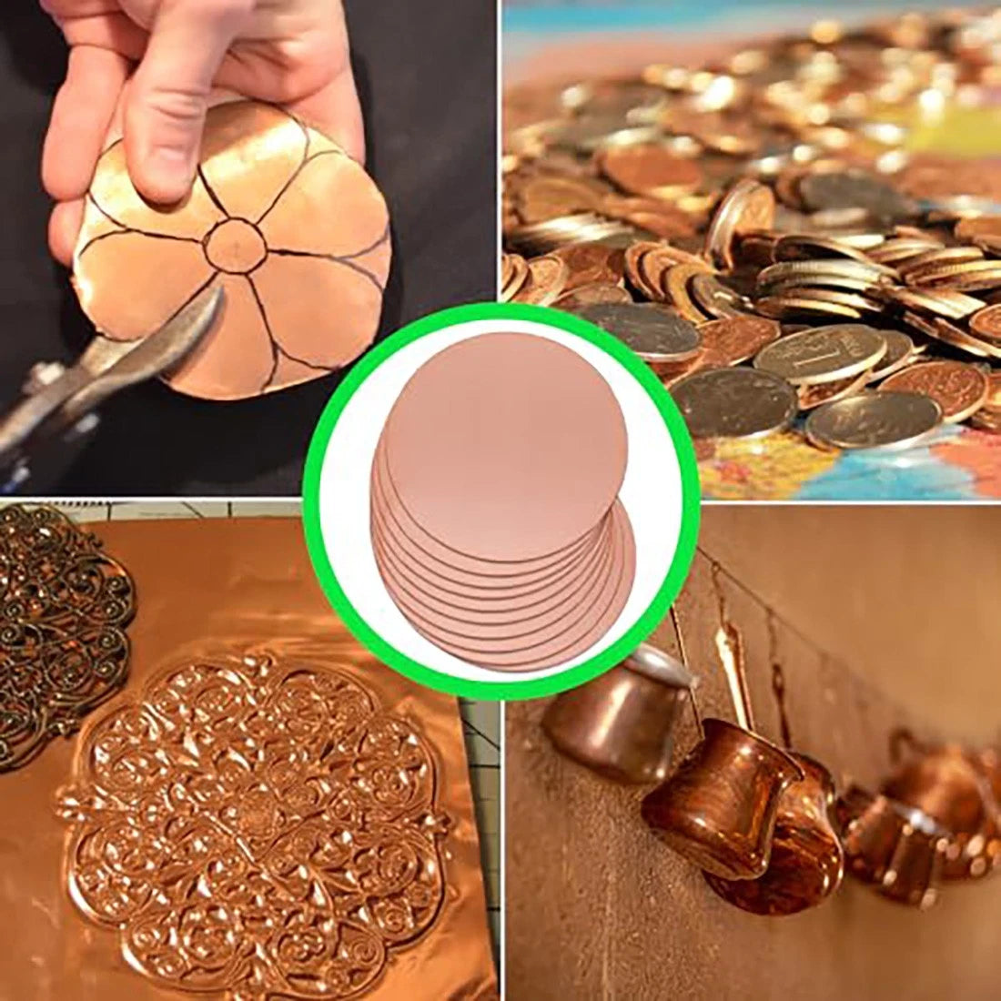 Thick 1.6-6mm Solid 99% Pure Copper Blanks Discs Ø 10-300mm Round Plate Metal