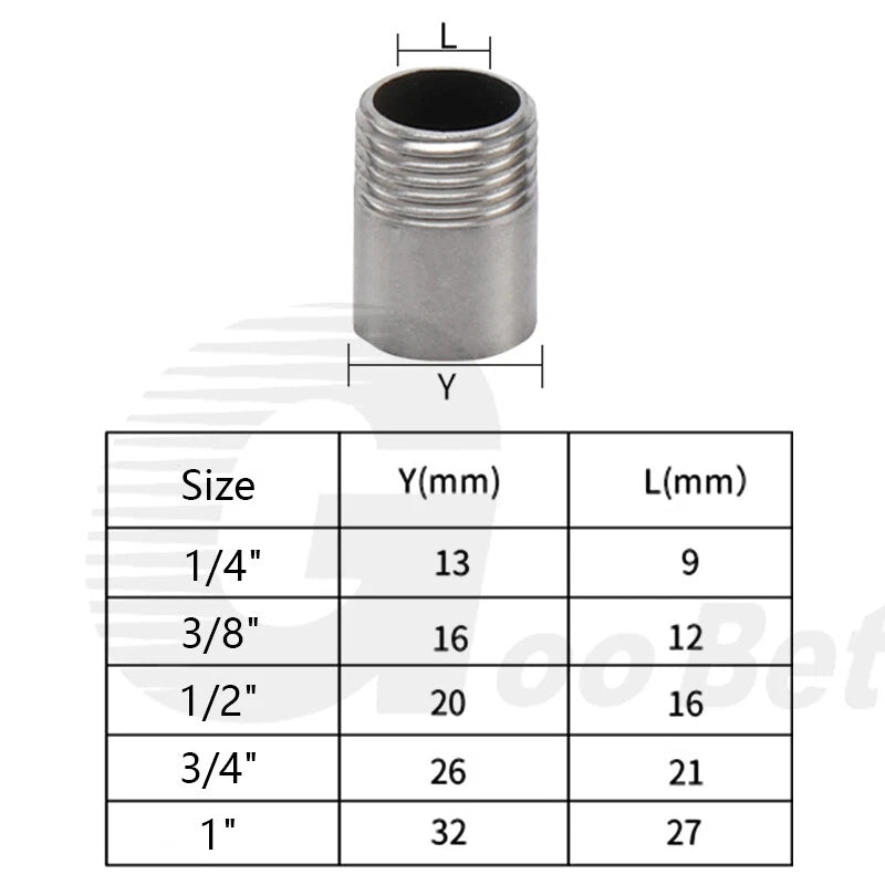 Stainless Steel 304 Weld Nipple Connector — BSP 1/4" to 4" Threaded Pipe Fitting