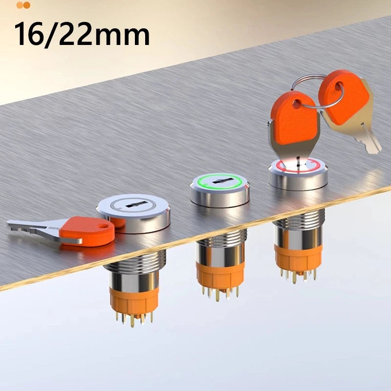 16mm 19mm LED Illuminated Toggle Switch ON/OFF 2-Position Waterproof 7A 250VAC