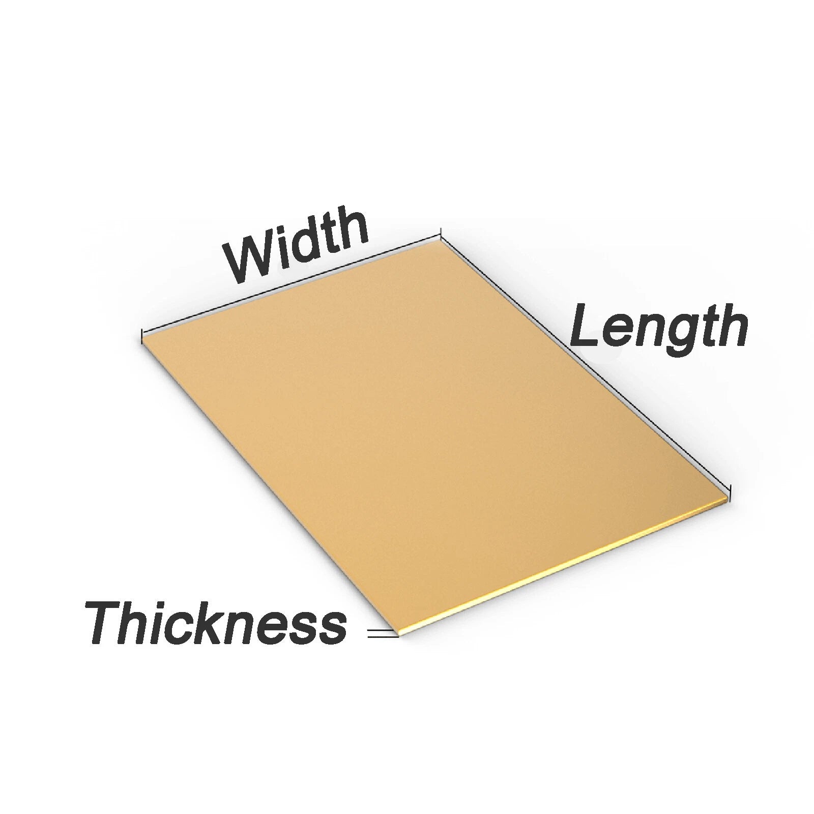 Natural Brass Sheet Metal guillotine cut - 0.3mm - 3.0mm - Multiple Sizes