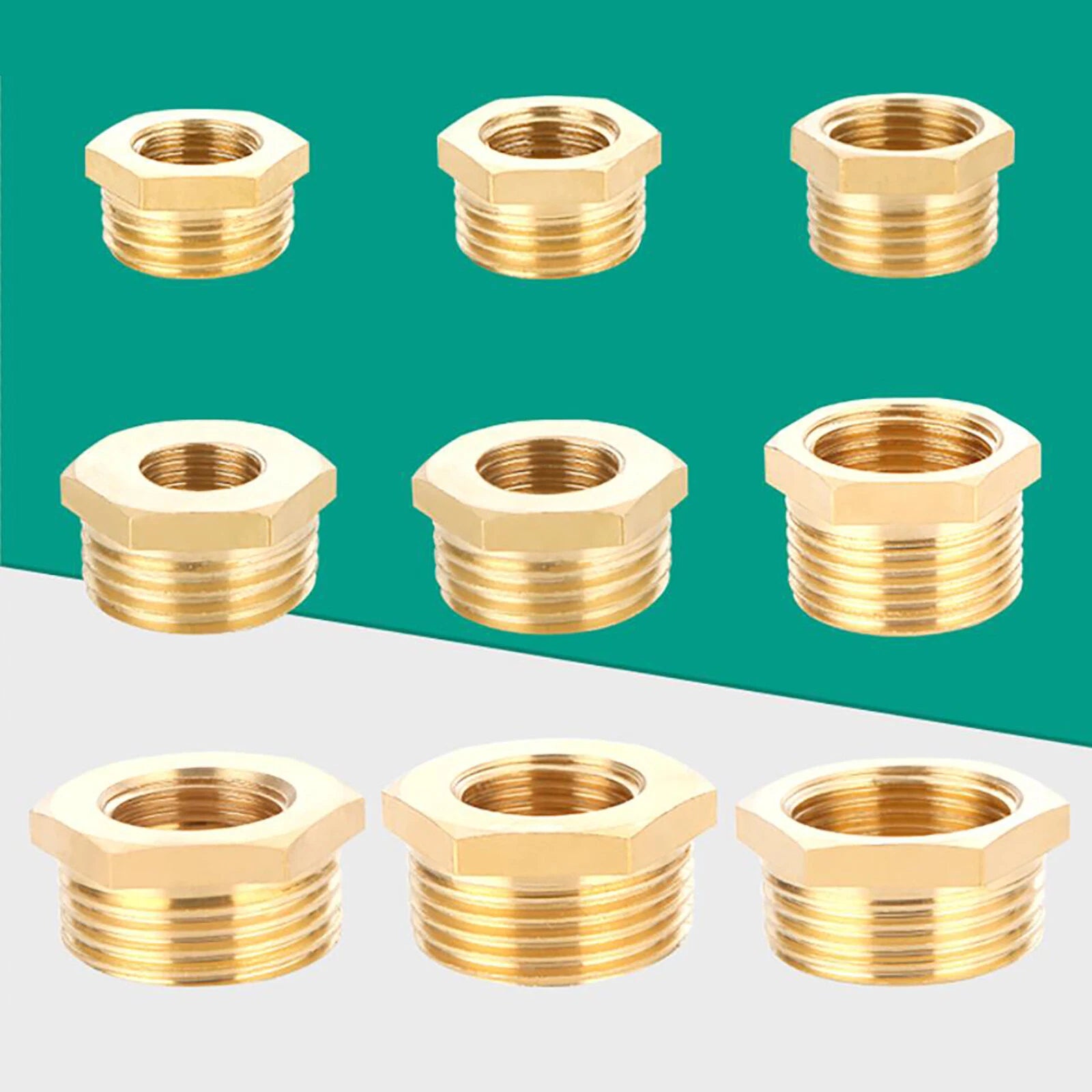BSP Brass Reducing Hexagon Bush — Male to Female Thread Fittings (1/4" to 1")