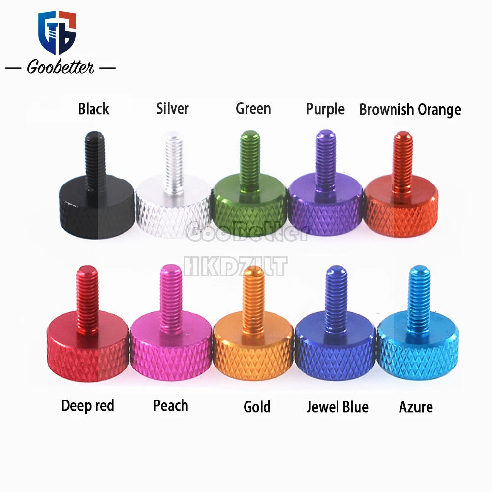 M3.5 Knurled Thumb Screws – Aluminum Alloy Hand-Tighten Grip Knob Bolts, 10 Colors