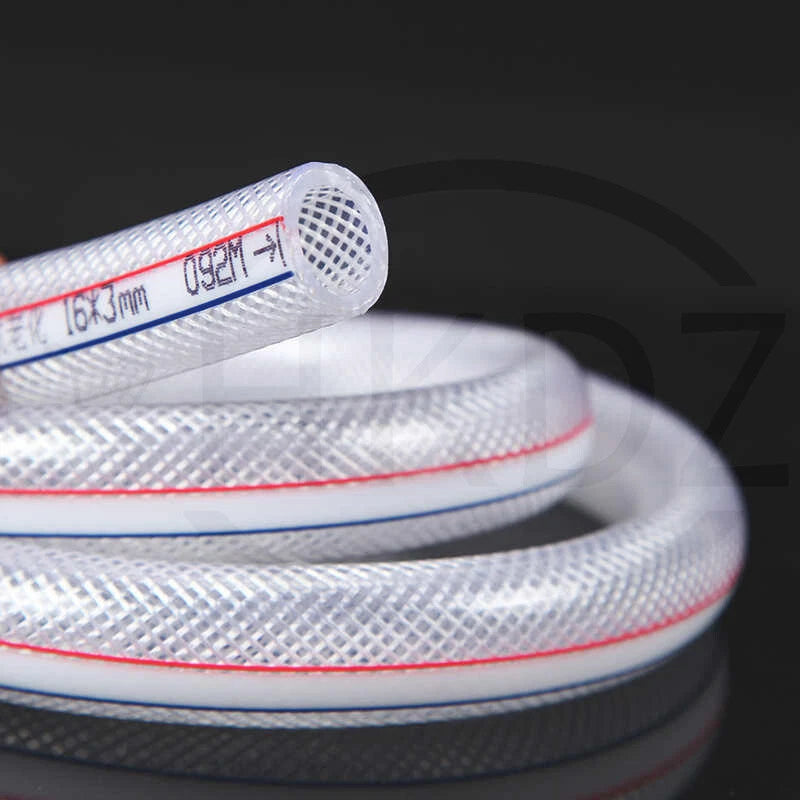 Clear Flexible PVC Braided Hose Pipe — Food Grade, Reinforced, Water Oil Air Tube