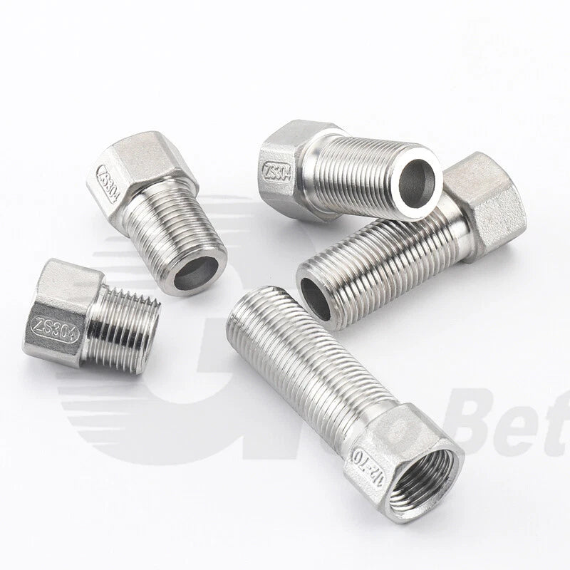 1/2" BSP Male to Female Extension Adapter — 304 Stainless Steel Pipe Fitting