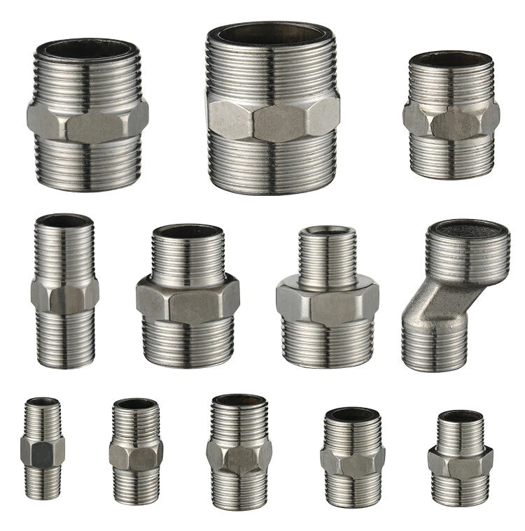 201 Stainless Steel BSP Barrel Nipples — Male Thread Straight & Reducing Pipe Fittings