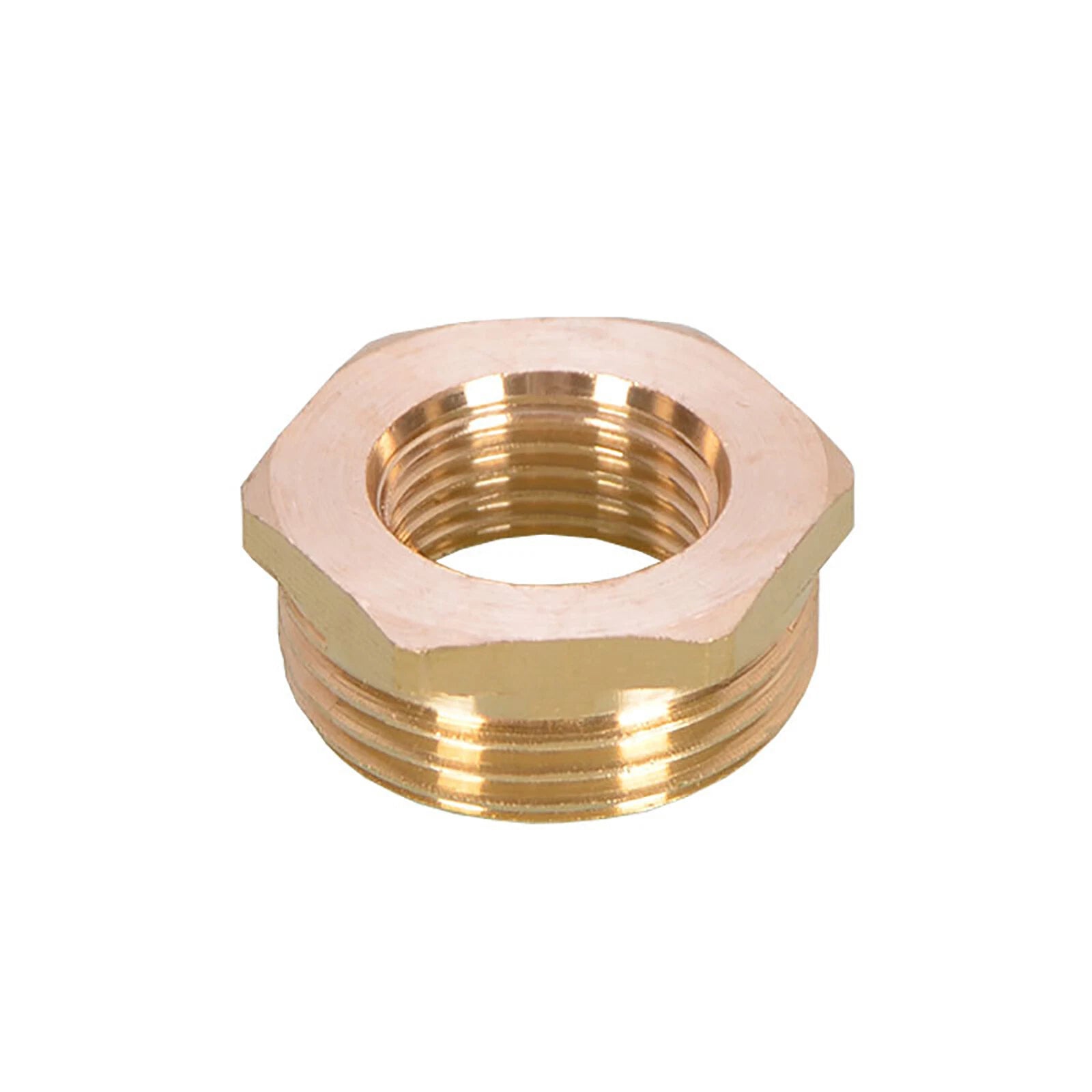 Brass Reducing Hex Bush BSP Fitting — Male to Female Thread Connector, Multiple Sizes