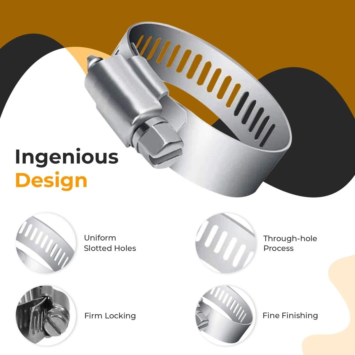 Step-by-step installation guide showing proper tightening technique for hose clamps