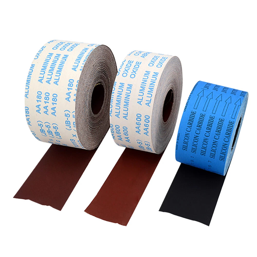 4‑Inch 100mm Aluminum Oxide Emery Cloth Roll — P60 to P1000 Grit Wet & Dry Sandpaper 1m 3m 5m Lengths