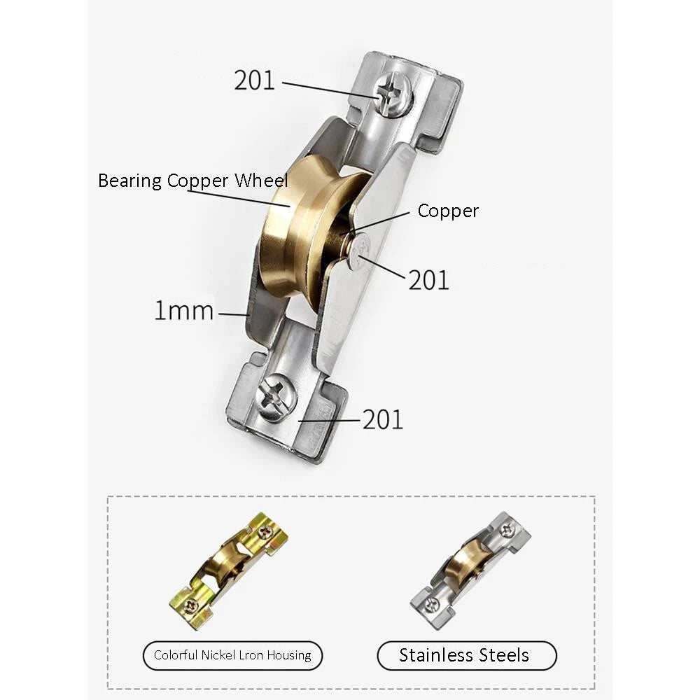 65Type Stainless Steel Sash Pulley Sliding Door Roller Runner Wheel Track Pulley