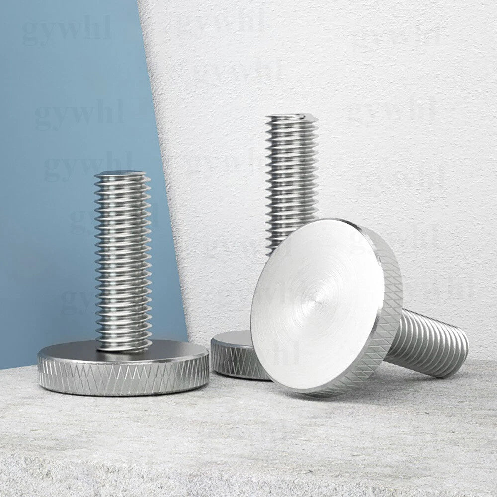 A2 Stainless Steel Knurled Flat Head Thumb Screws — M2 to M10