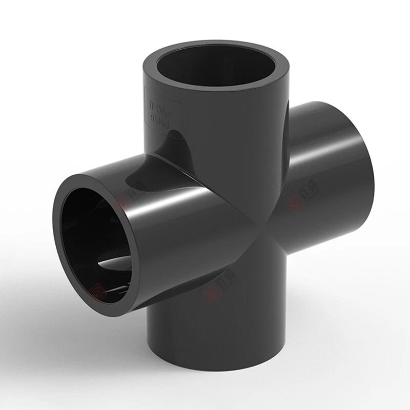 PVC UPVC 4-Way Water Supply Pipe Fittings Adapter Connector Joint ID 20mm-110mm