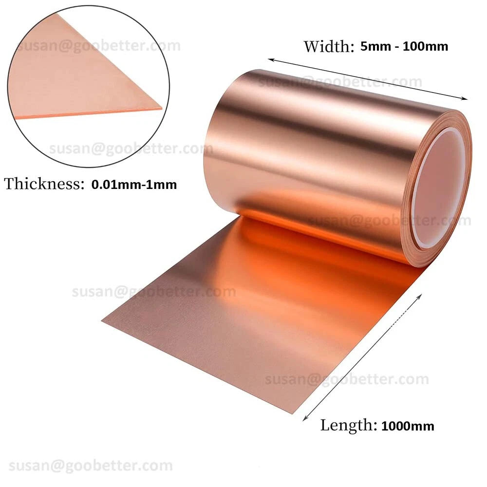 99.9% Pure Copper Sheet Plate Foil Strip Options Guillotine Cut 0.01mm - 1mm