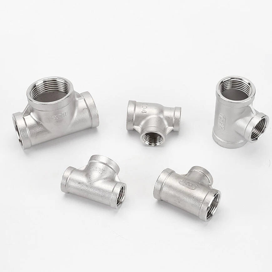 BSP Reducing Female Tee — 304 Stainless Steel Pipe Fitting, All Female Ports